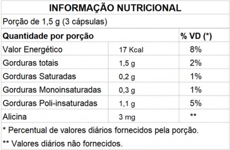 Oleo de Alho 500mg 60 cápsulas Nathus