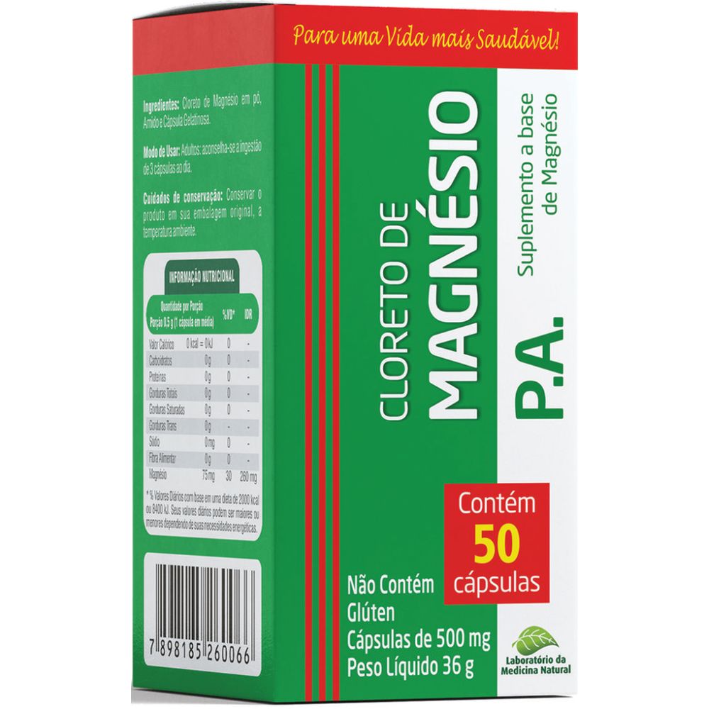 Cloreto de Magnesio 500mg 50 cápsulas Medinal