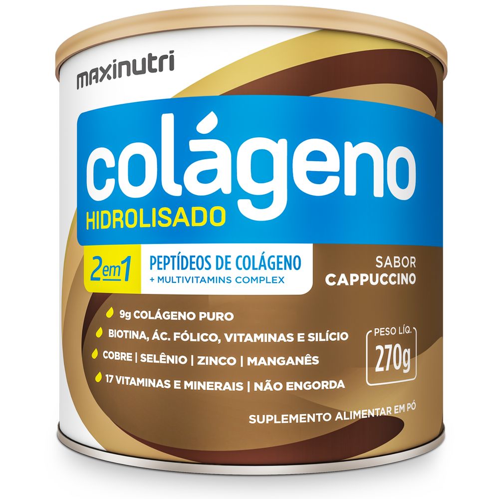 Colageno Hidrolisado 2em1 270g Cappuccino Maxinutri