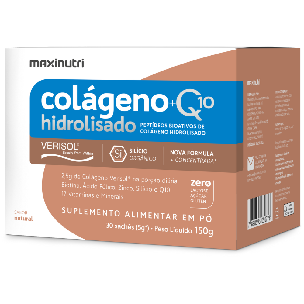 Colageno Hidrolisado 2em1 Sache Verisol 30x10g Natural Maxinutri