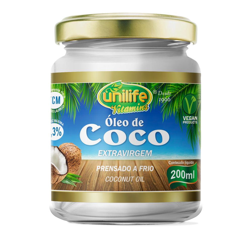 Oleo de Coco Extra Virgem 200ml Unilife