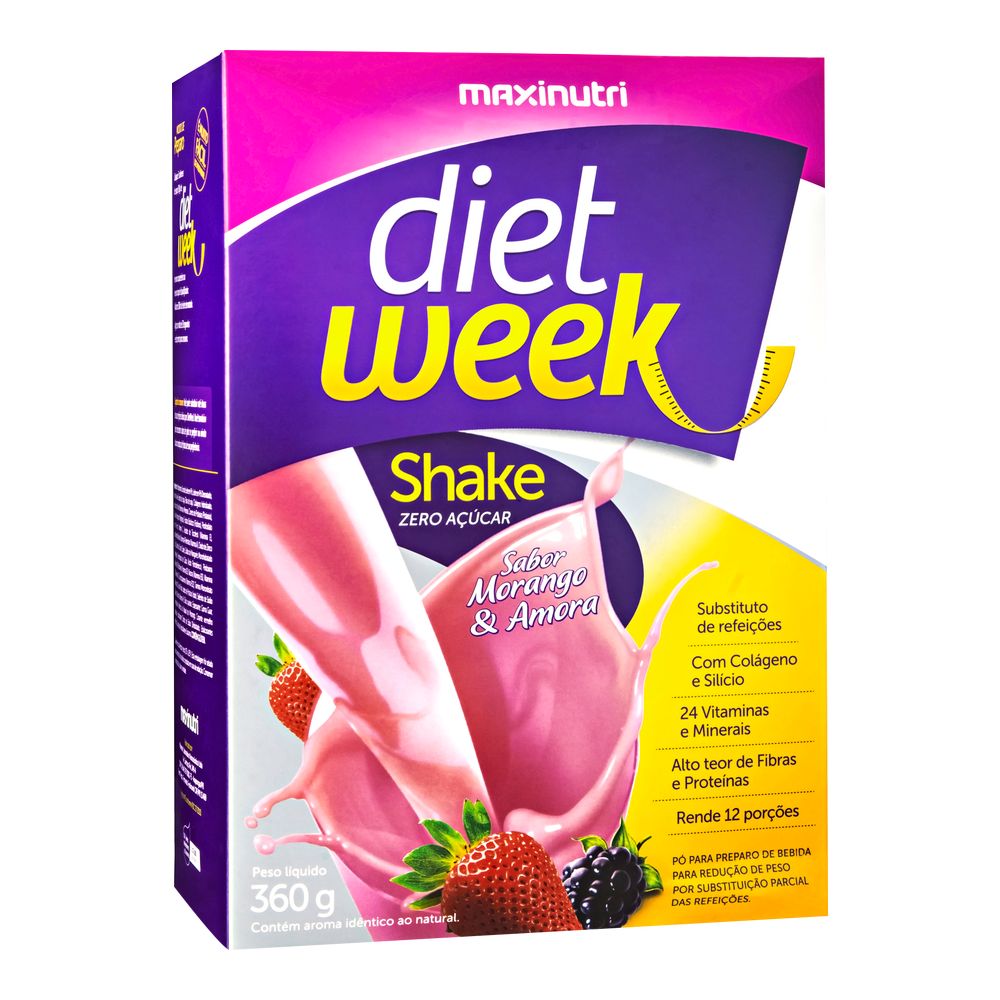 Diet Week Shake 360g Morango com Amora Maxinutri