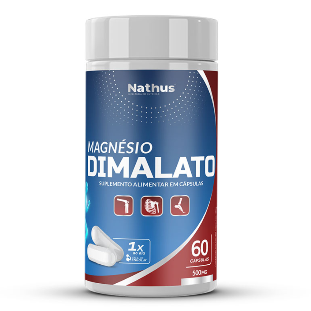 Magnesio Dimalato (130mg/cápsula) 500mg 60 cápsulas Nathus