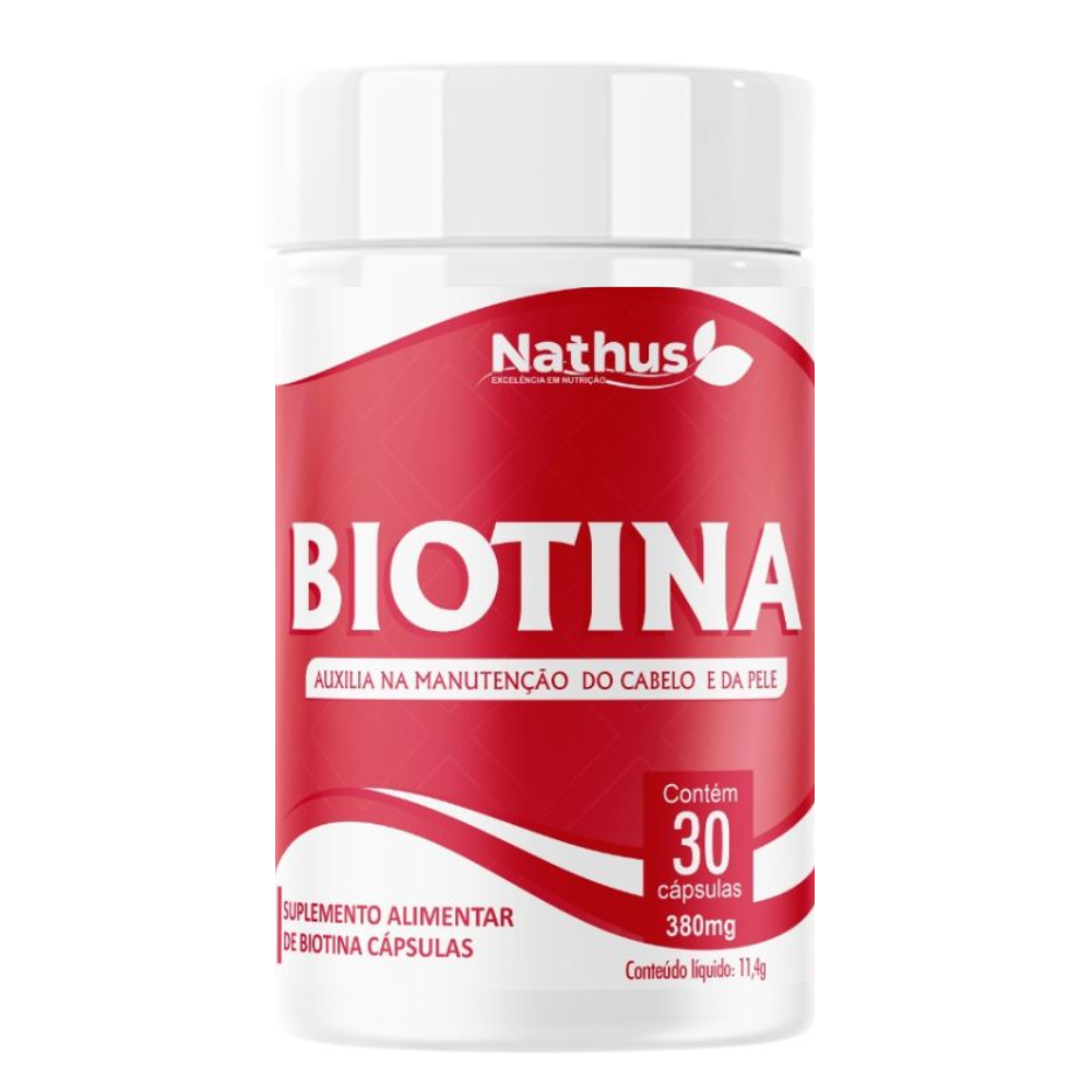 Biotina (Vitamina B7 30mcg) 380mg 30 cápsulas Nathus