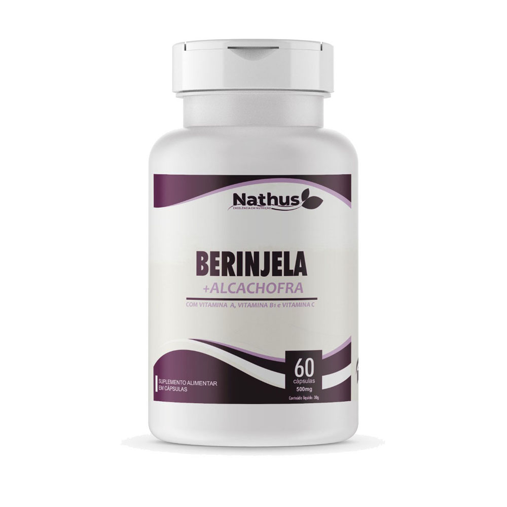 Berinjela com Alcachofra 500mg 60 cápsulas Nathus