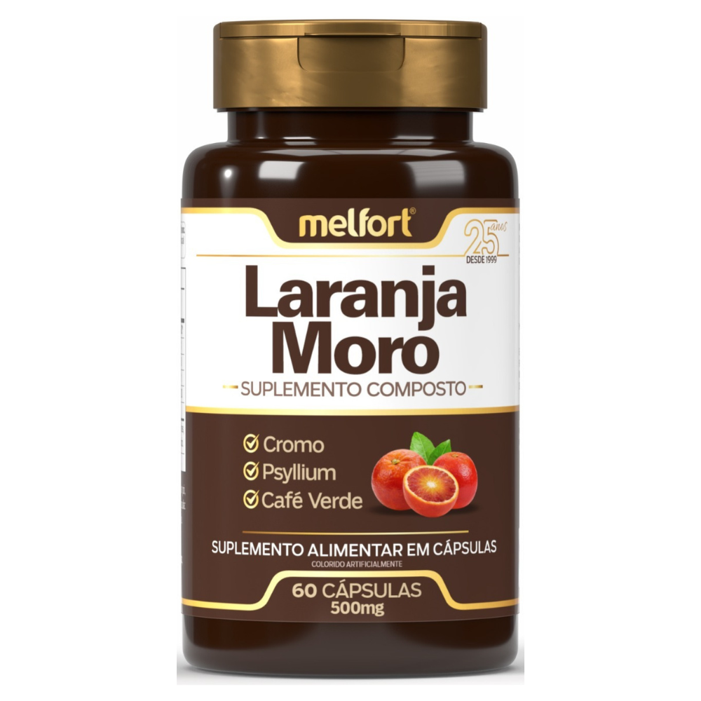 Laranja Moro com Psyllium, Cafe Verde e Picolinato de Cromo (Lipofort) 500mg 60 cápsulas Melfort