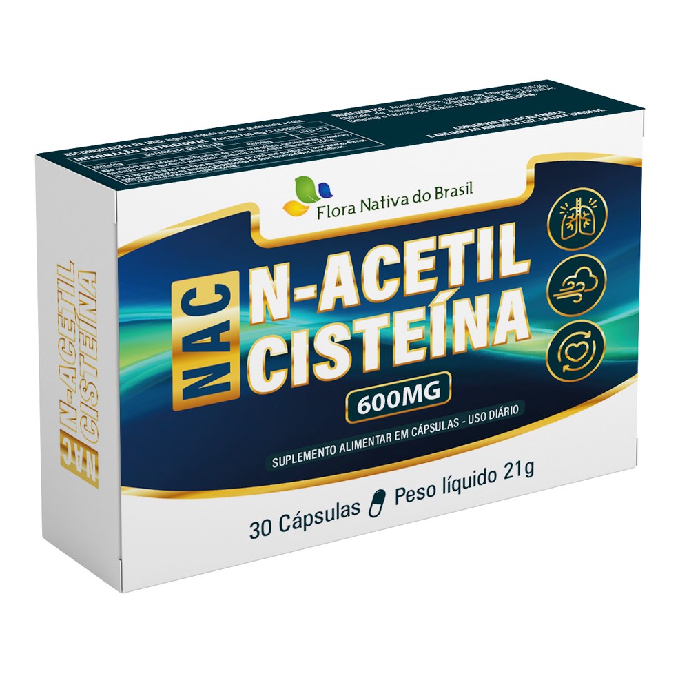 NAC - Acetilcisteina 600mg 30 cápsulas Flora Nativa