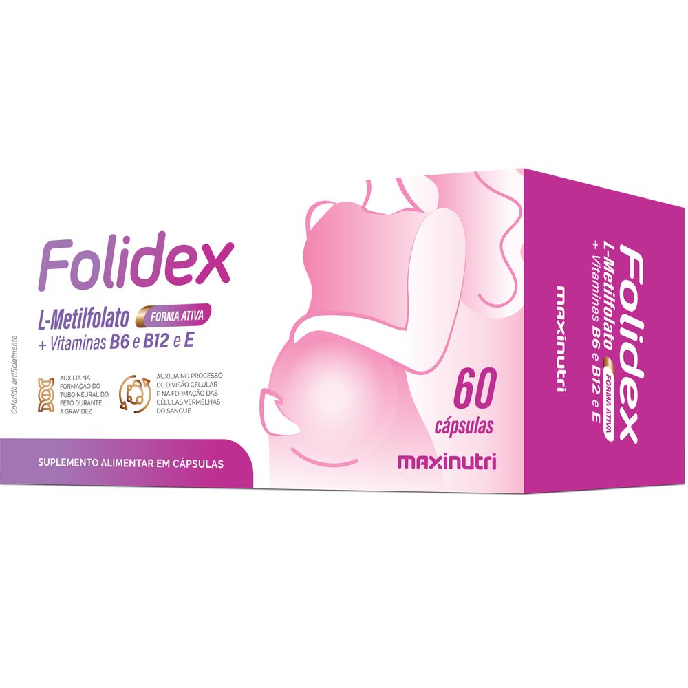 Folidex (L-Metilfolato + Vitaminas) 420mg 60 cápsulas Maxinutri