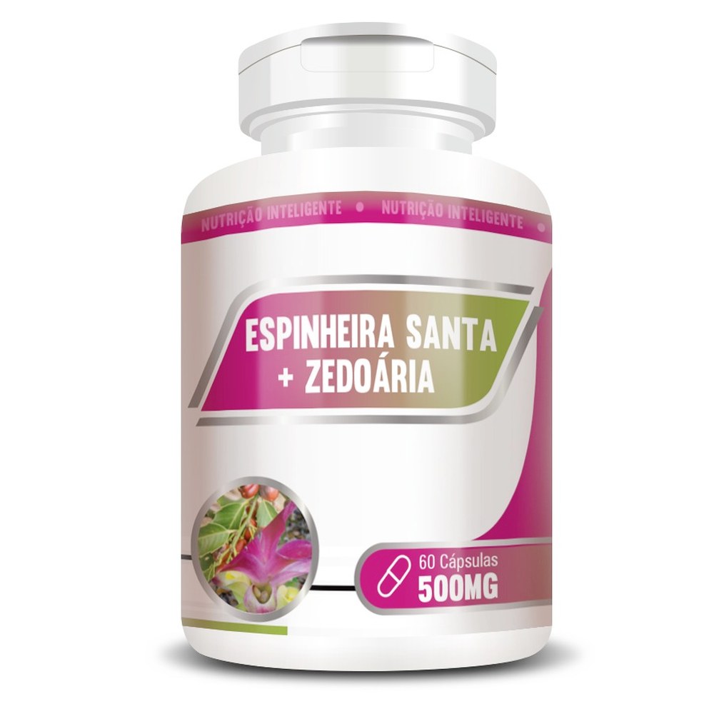 Espinheira Santa com Zedoaria 500mg 60 cápsulas RN Suplementos