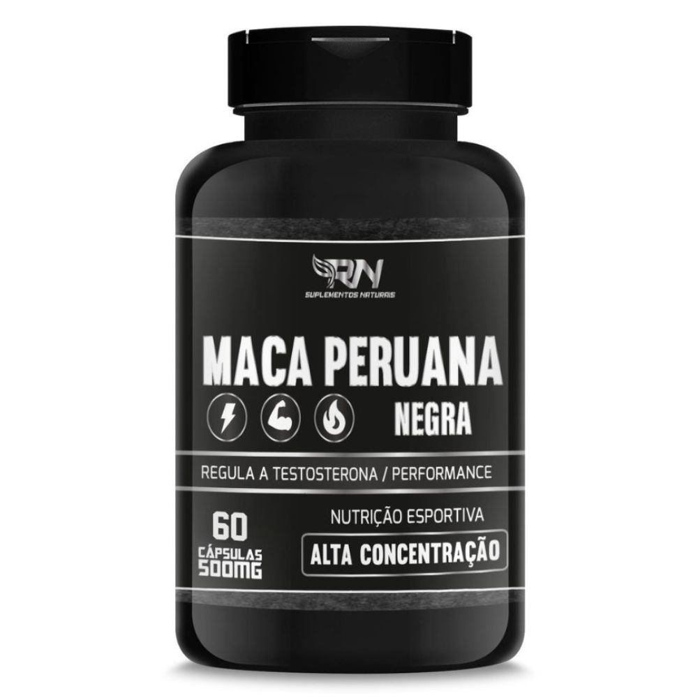 Maca Peruana Negra 500mg 60 cápsulas RN Suplementos