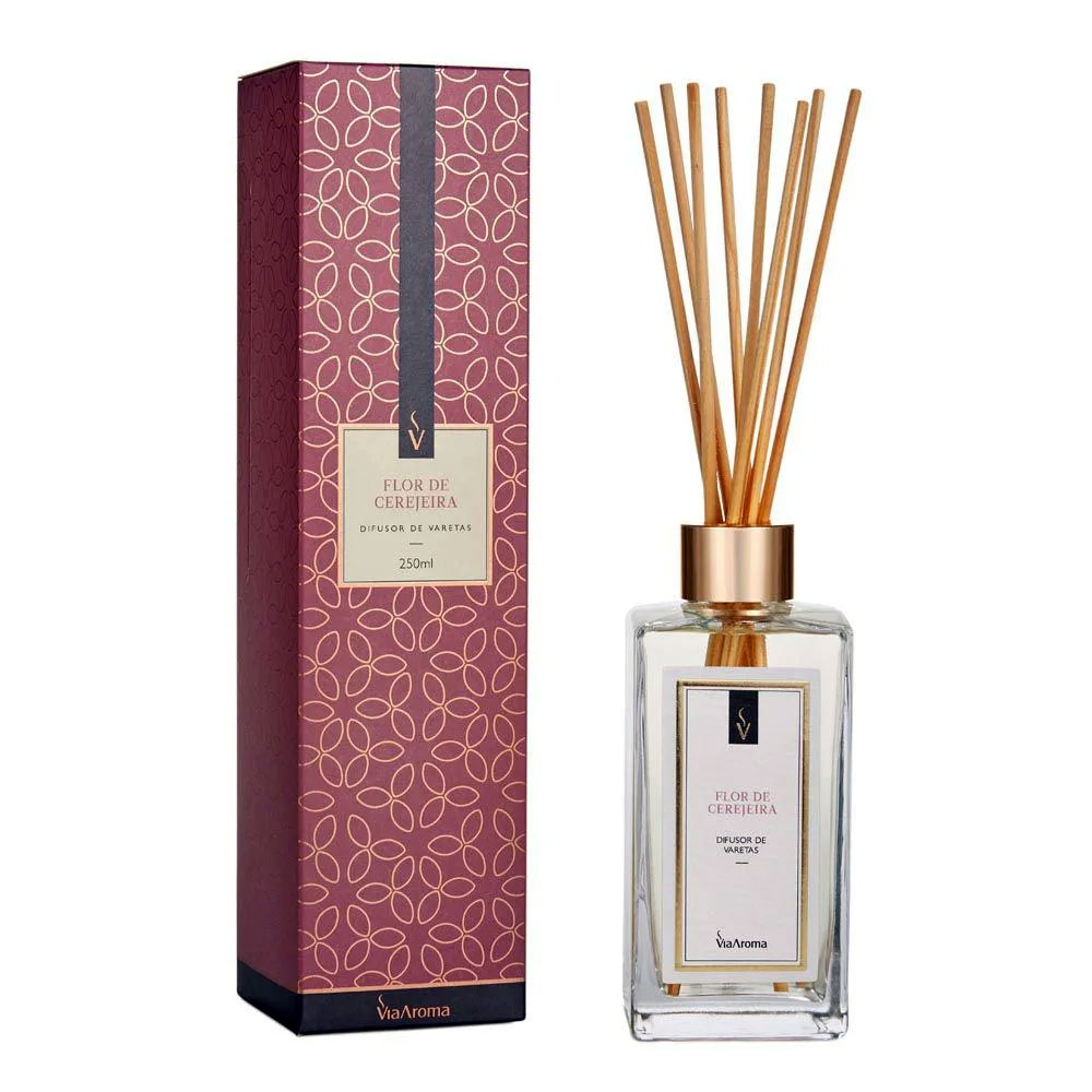 Difusor de Varetas Flor de Cerejeira 250ml Via Aroma