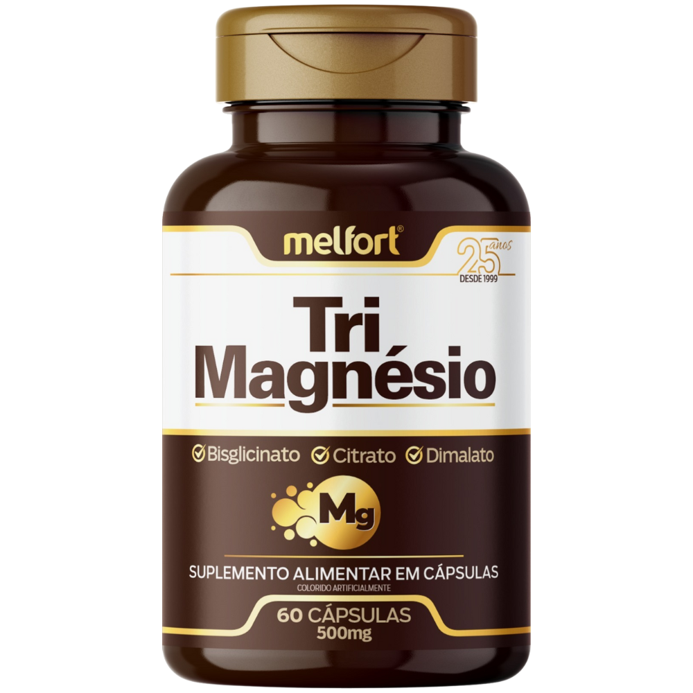 TriMagnesio (Citrato + Bisglicinato + Dimalato) 500mg 60 cápsulas Melfort