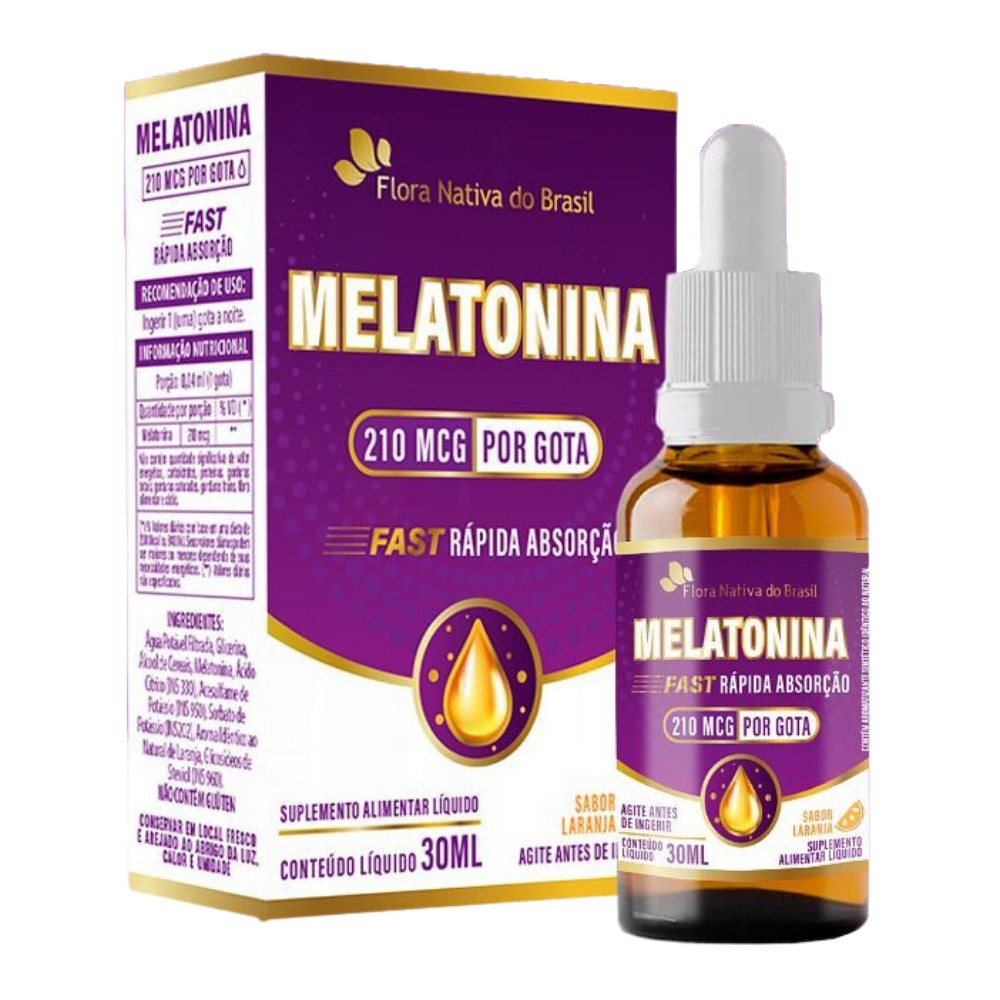 Melatonina - sabor Laranja (0,21mg / gota) 30 ml Flora Nativa