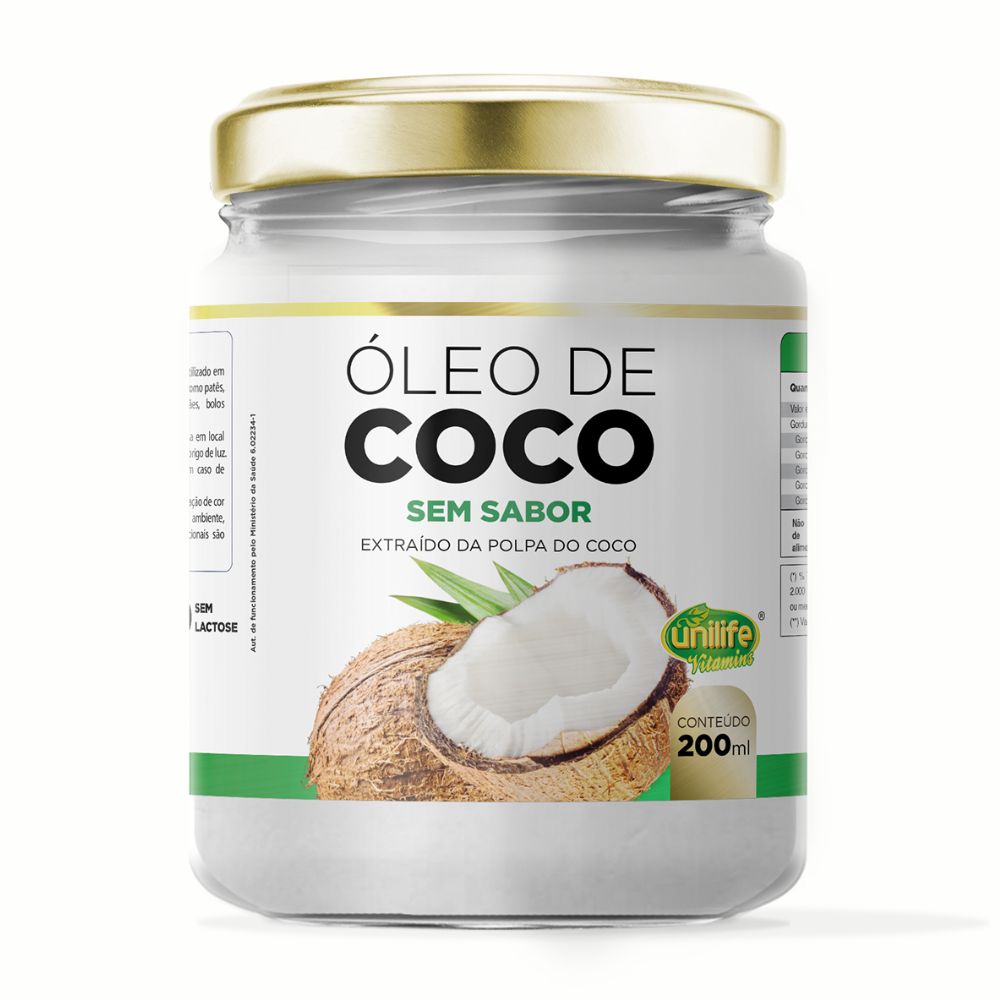 Oleo de coco Sem sabor 200ml Unilife