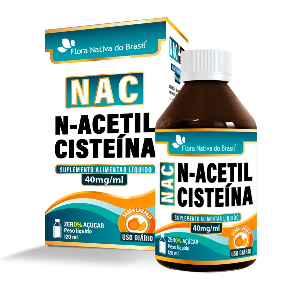 NAC - Acetilcisteina em Xarope 120ml Laranja Flora Nativa