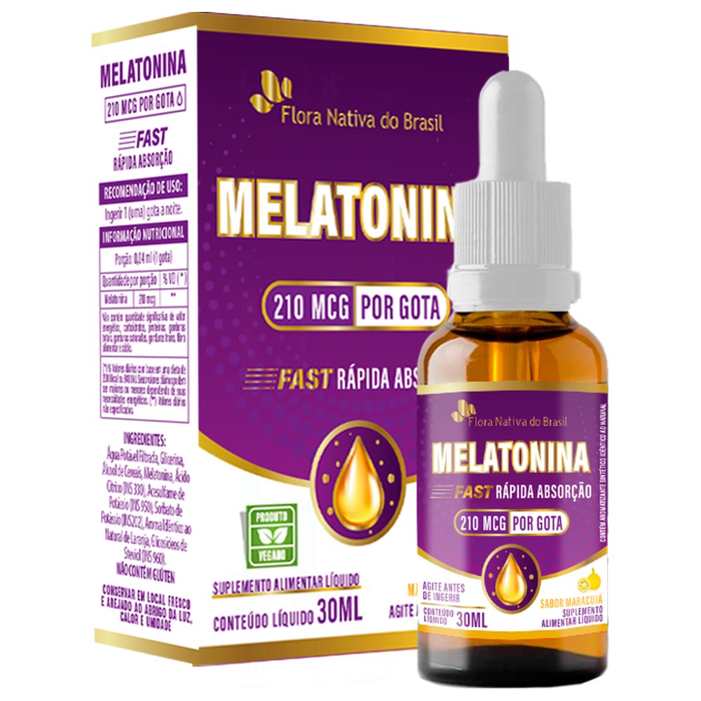 Melatonina - sabor Maracuja (0,21mg / gota) 30 ml Flora Nativa