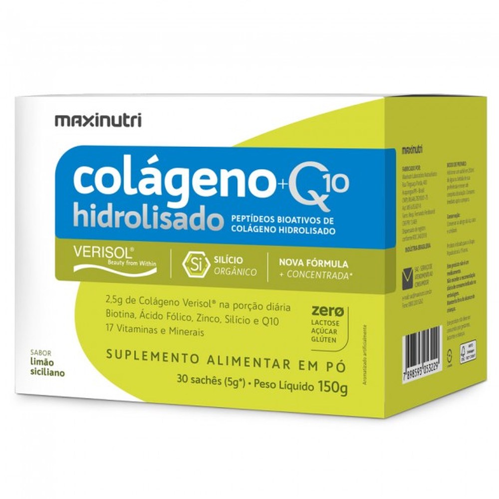 Colageno Verisol Hid Sache Limao Siciliano (Com CoQ10 e Silício Orgânico) 30x5g Maxinutri