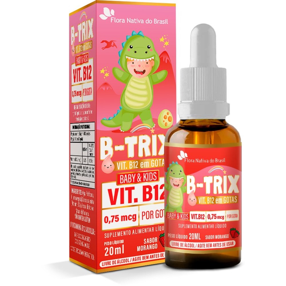 B-Trix Kids (Vitamina B12 - 0,75mcg) 20ml Sabor Morango Flora Nativa