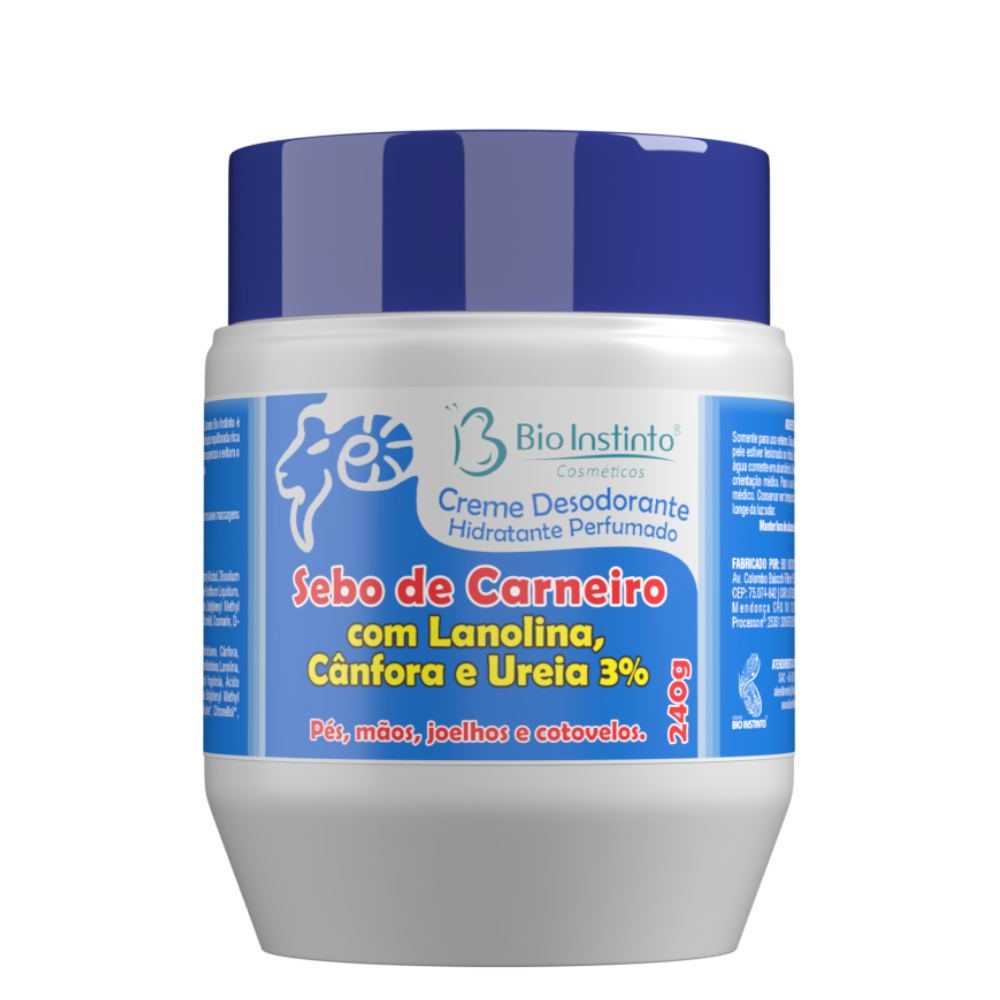Creme Sebo de Carneiro com Lanolina, Canfora e Ureia 240g Bio Instinto