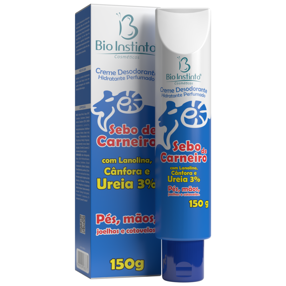 Creme Sebo de Carneiro com Lanolina, Canfora e Ureia 150g Bio Instinto