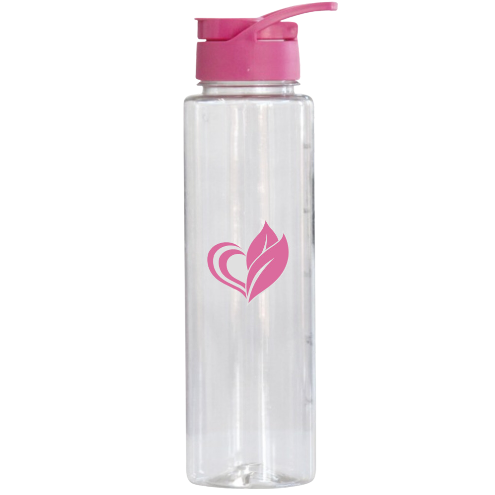 Garrafa Cristal 600ml Tampa Rosa Twist