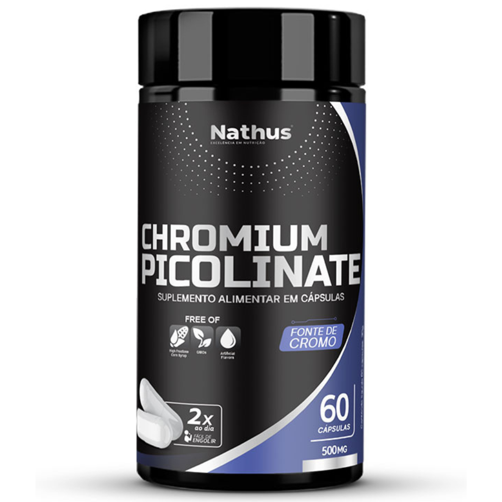 Picolinato de Cromo - Chromium Picolinate - 500mg 60 cápsulas Nathus