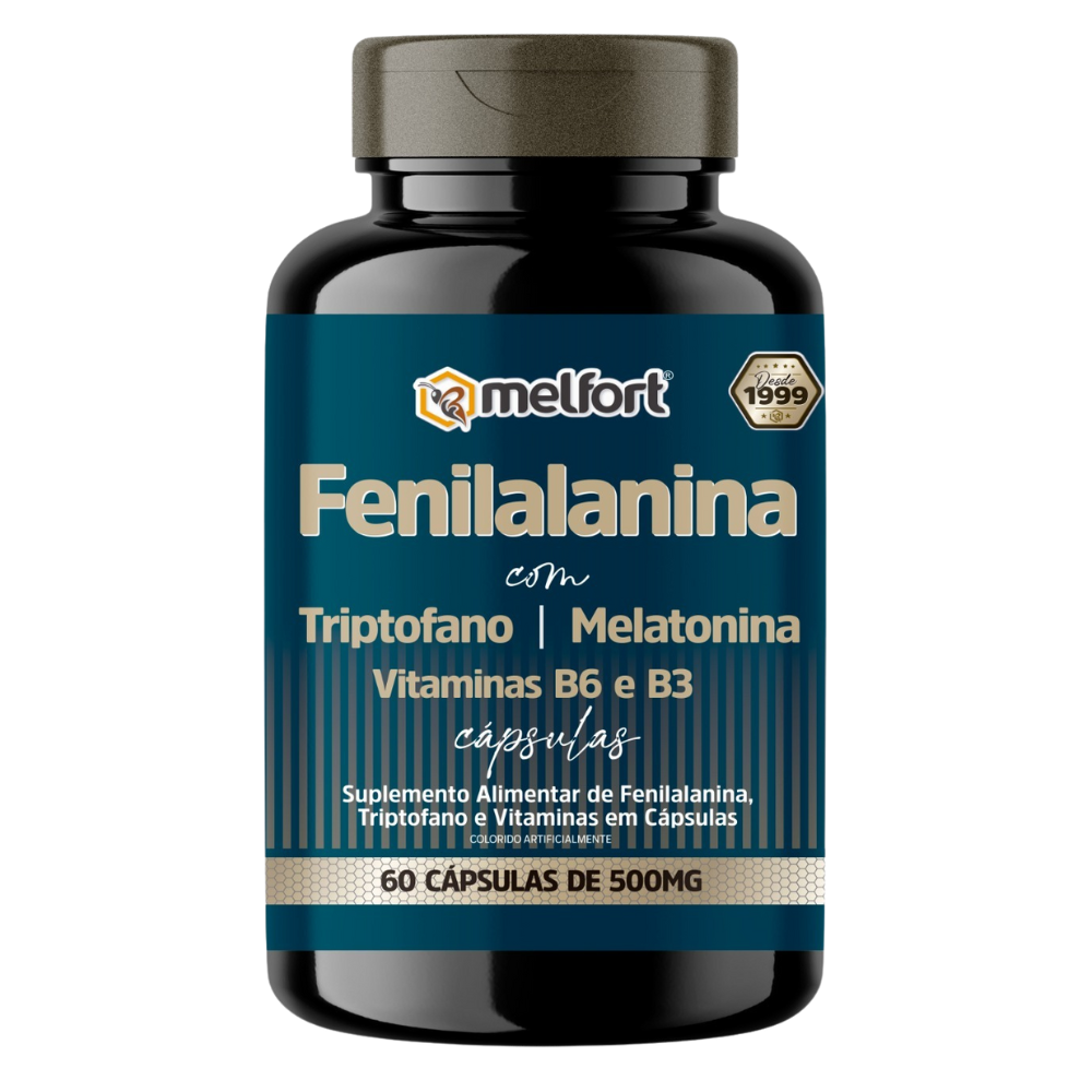 Felilalanina com Triptofano e Melatonina (Ansioclin) 500mg 60 cápsulas Melfort