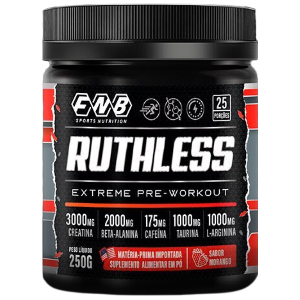 Ruthless Pre-Treino 250g Sabor Morango Flora Nativa