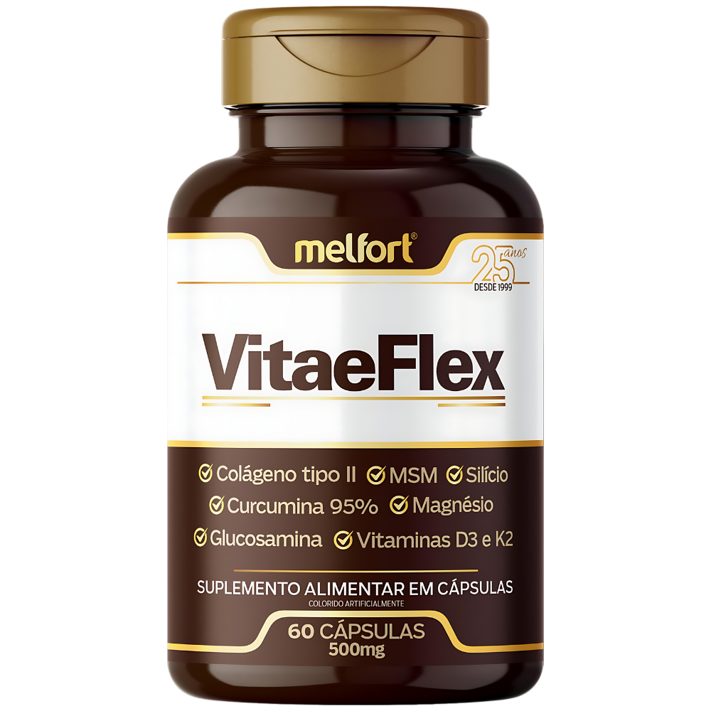 VitaeFlex - Condroitina, Glucosamina, CoTII e mais 500mg 60 cápsulas Melfort