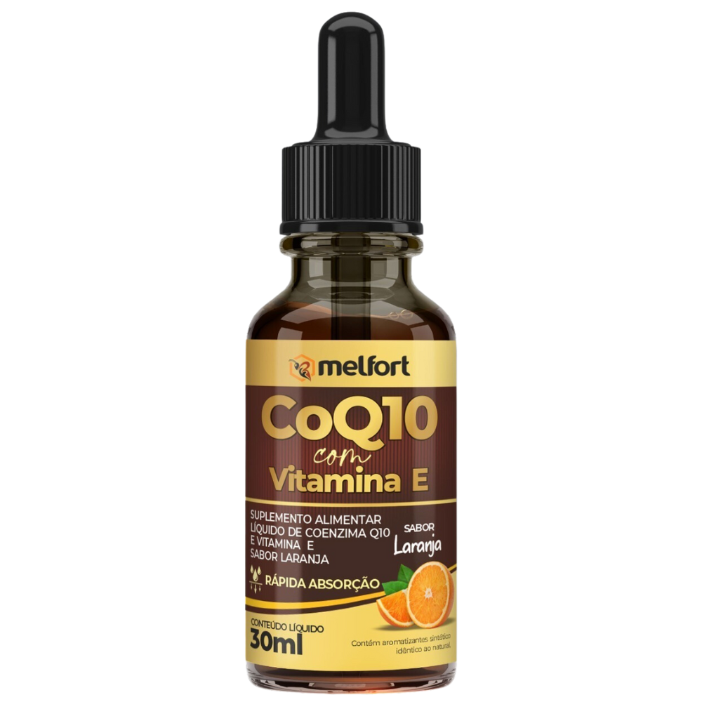 Coenzima Q10 (100mg/ml) com Vitamina E 30ml Sabor Laranja Melfort