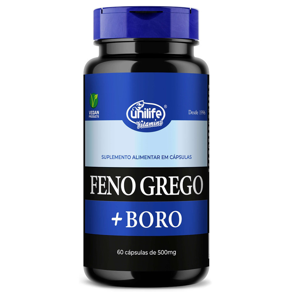 Feno Grego com Boro 500mg 60 cápsulas Unilife