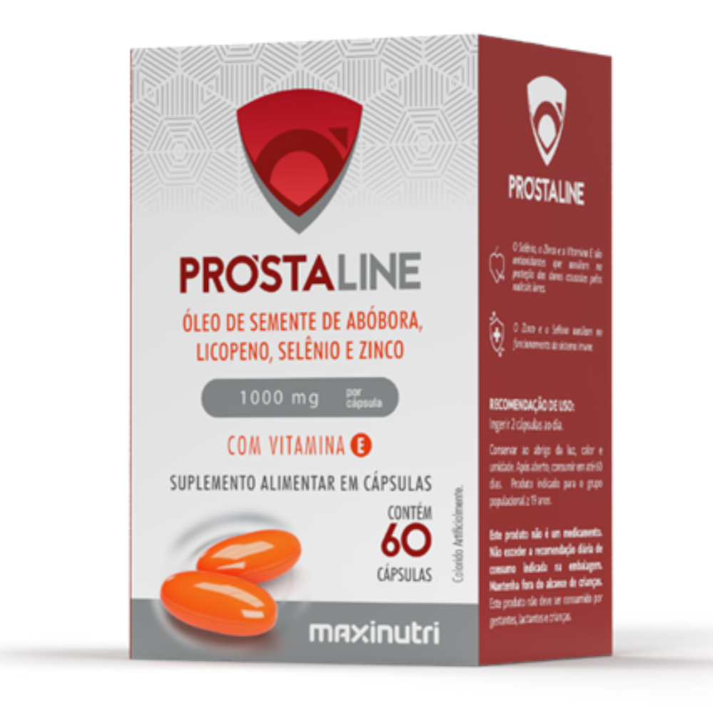 Prostaline - Abobora, Licopeno, Selenio e Zinco - 1000mg 60 cápsulas Maxinutri