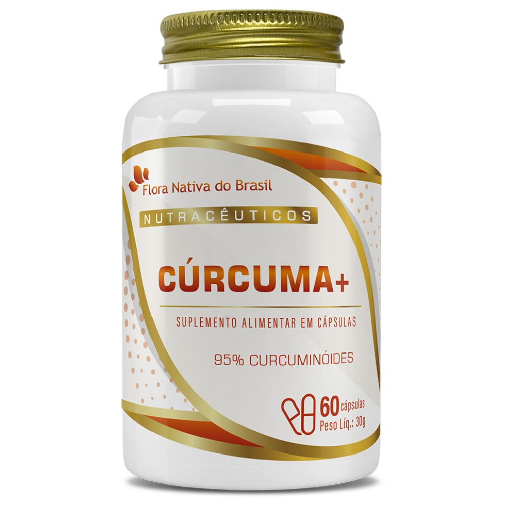 Curcuma com Pimenta Preta - Curcuma+ (95% Curcumina) 500mg 60 cápsulas Flora Nativa