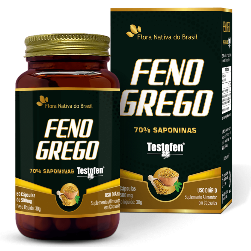 Feno Grego Premium 70% saponinas Testofen 500mg 60 cápsulas Flora Nativa