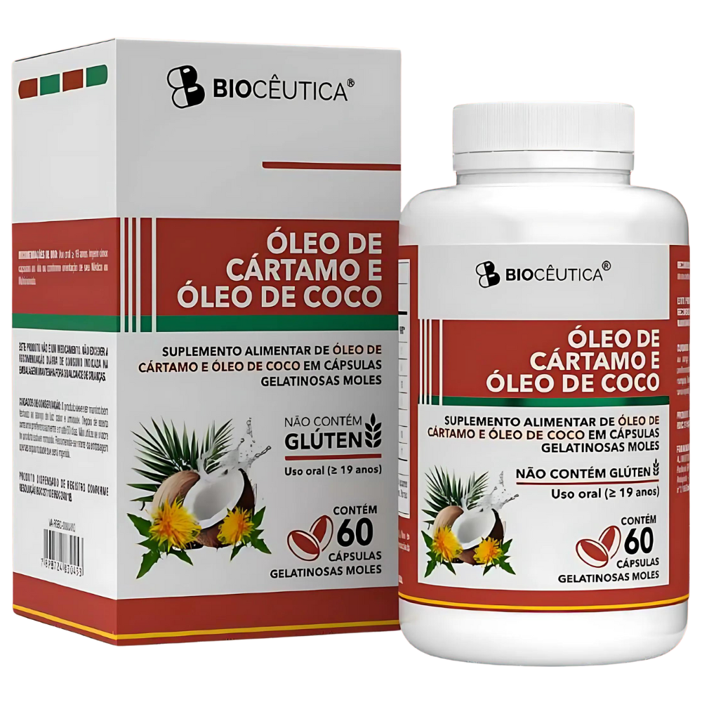Oleo de Cartamo e Coco 1350mg 60 cápsulas Bioceutica