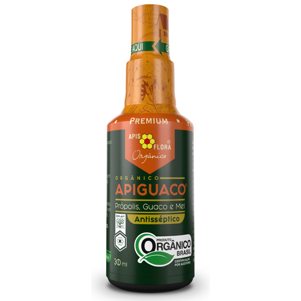 Apiguaco Spray Organico - Propolis, Mel e Guaco - 30ml Apisflora