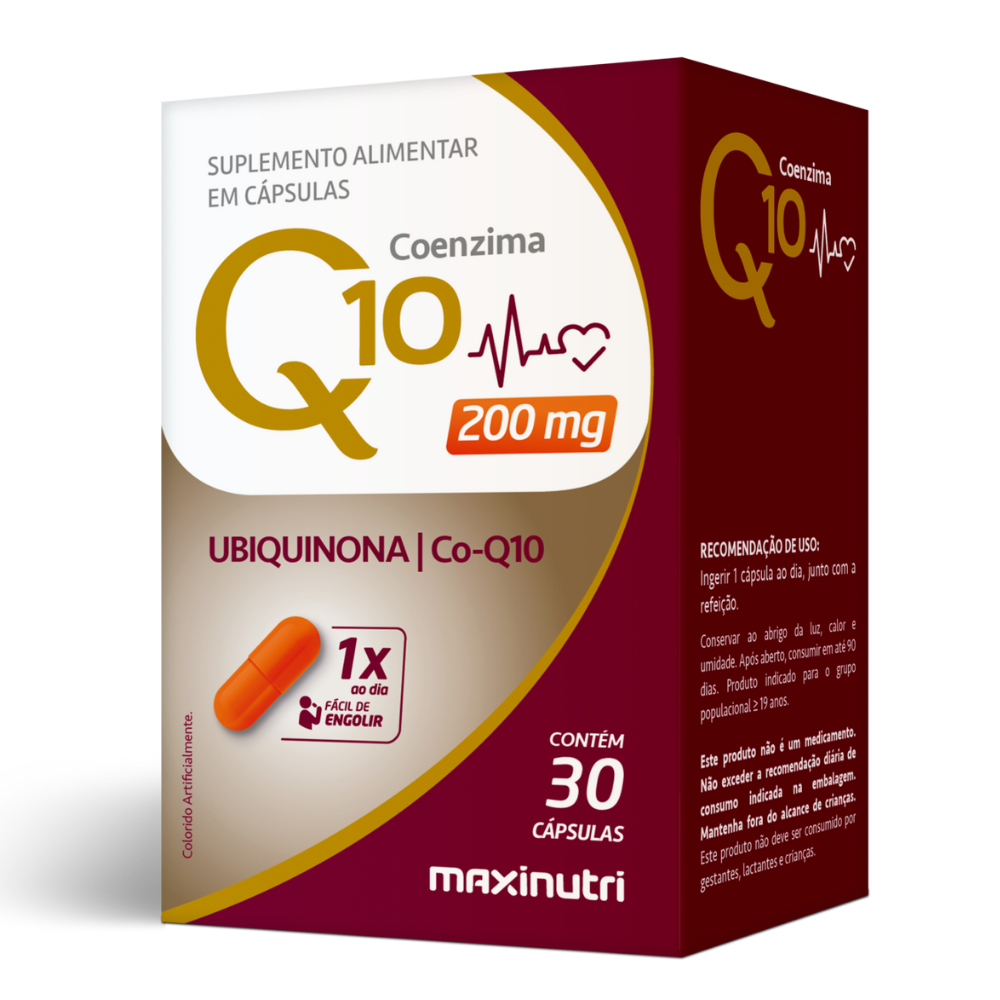 Coenzima Q10 Gold - 200mg CoQ10 - 30 cápsulas Maxinutri