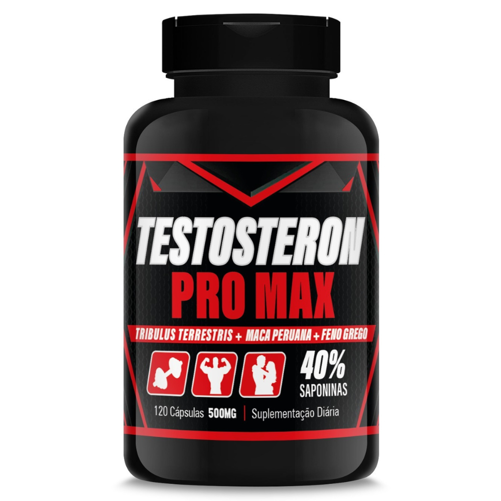 Testosteron Pro Max - Tribulus, Maca e Feno - 500mg 120 cápsulas Kury Ervas