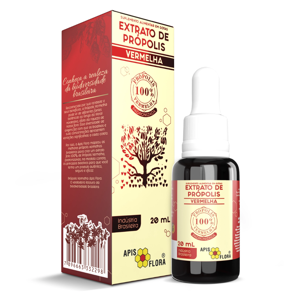 Extrato de Propolis Vermelha Padronizada 20ml Apisflora