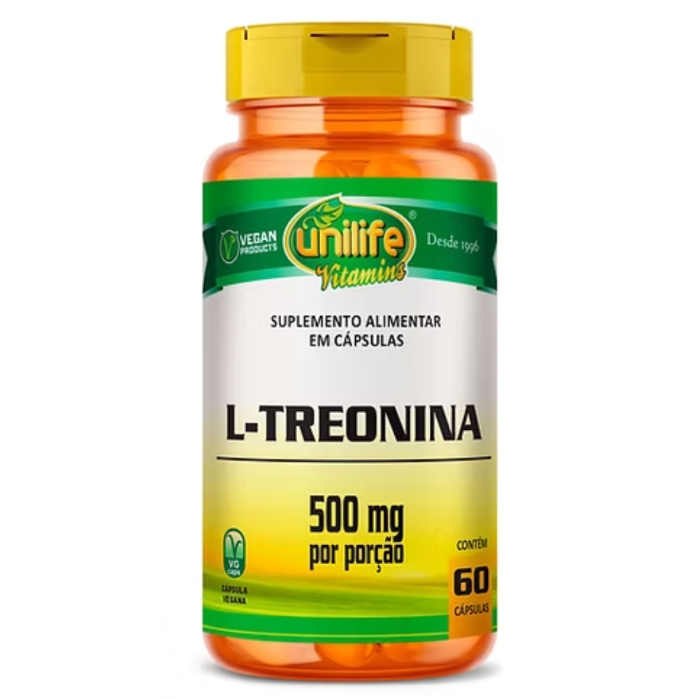 Treonina 500mg 60 cápsulas Unilife