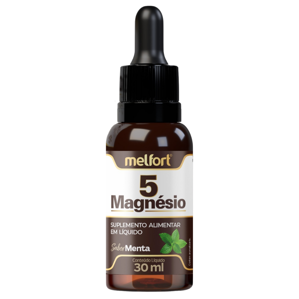 5 Magnesio em gotas 30ml Sabor Menta Melfort