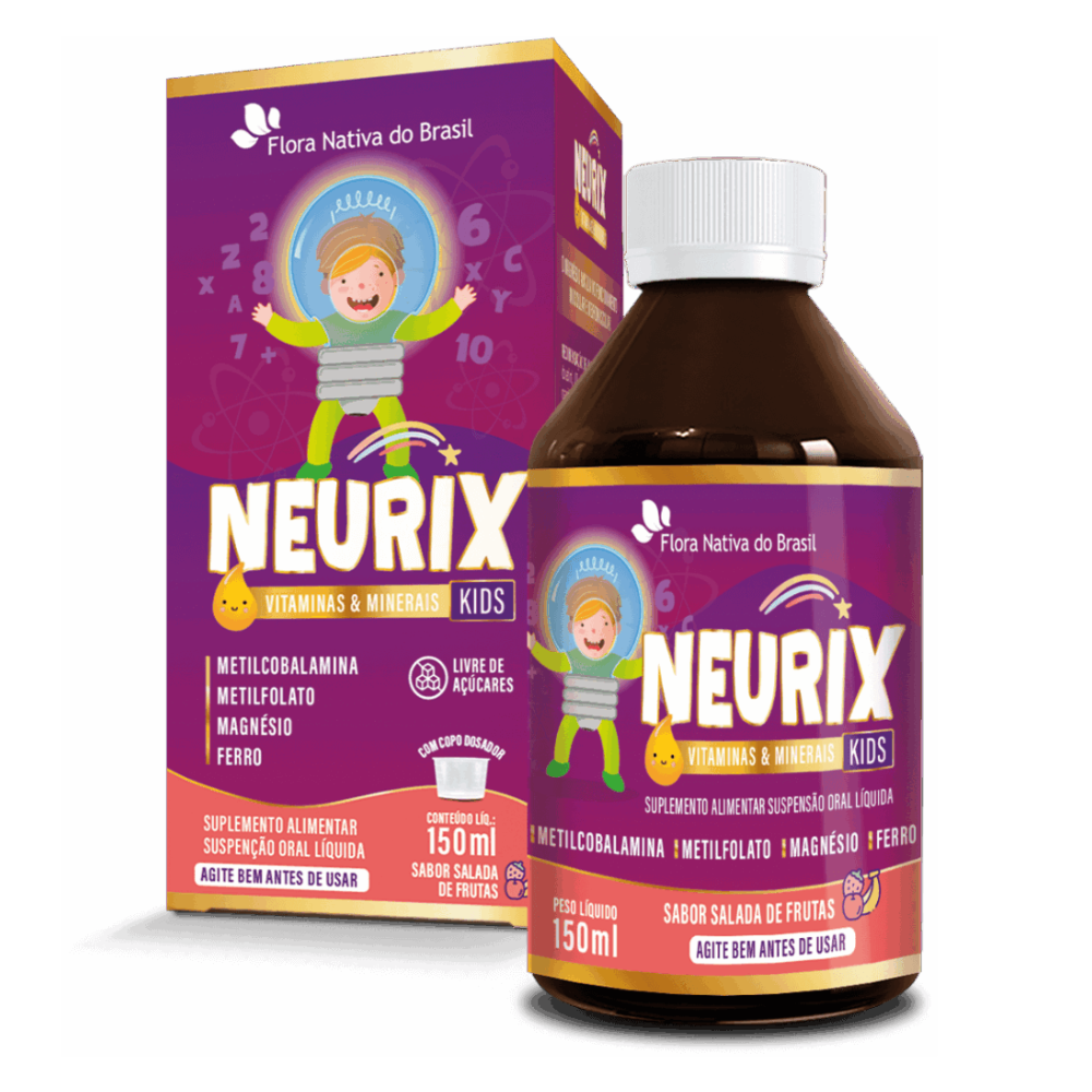 Neurix Kids - Mg, Fe, Metilfolato e Metilcobalamina - Sabor Uva 150ml Flora Nativa
