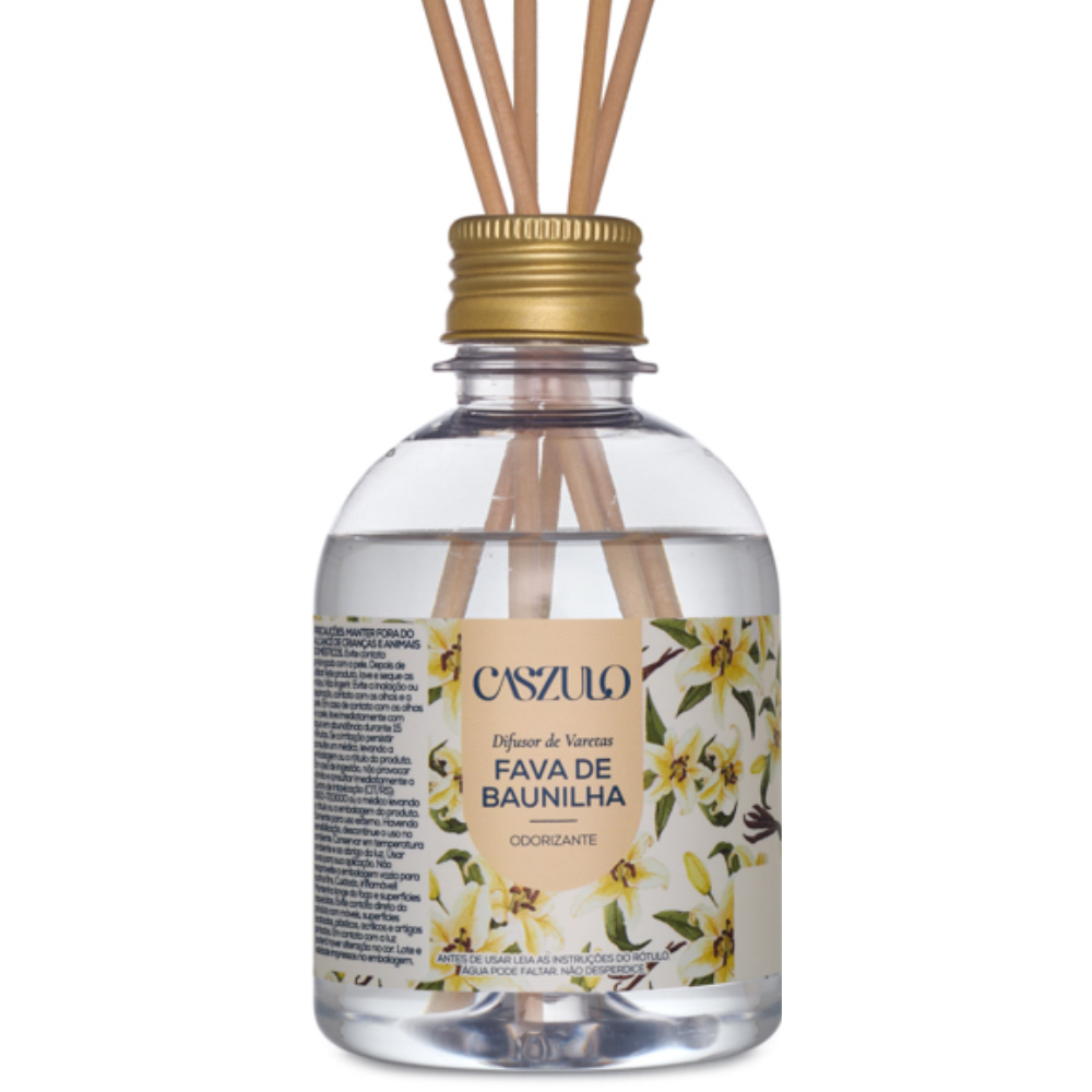 Difusor Varetas Fava de Baunilha (Vanilla) 250ml Caszulo Via Aroma