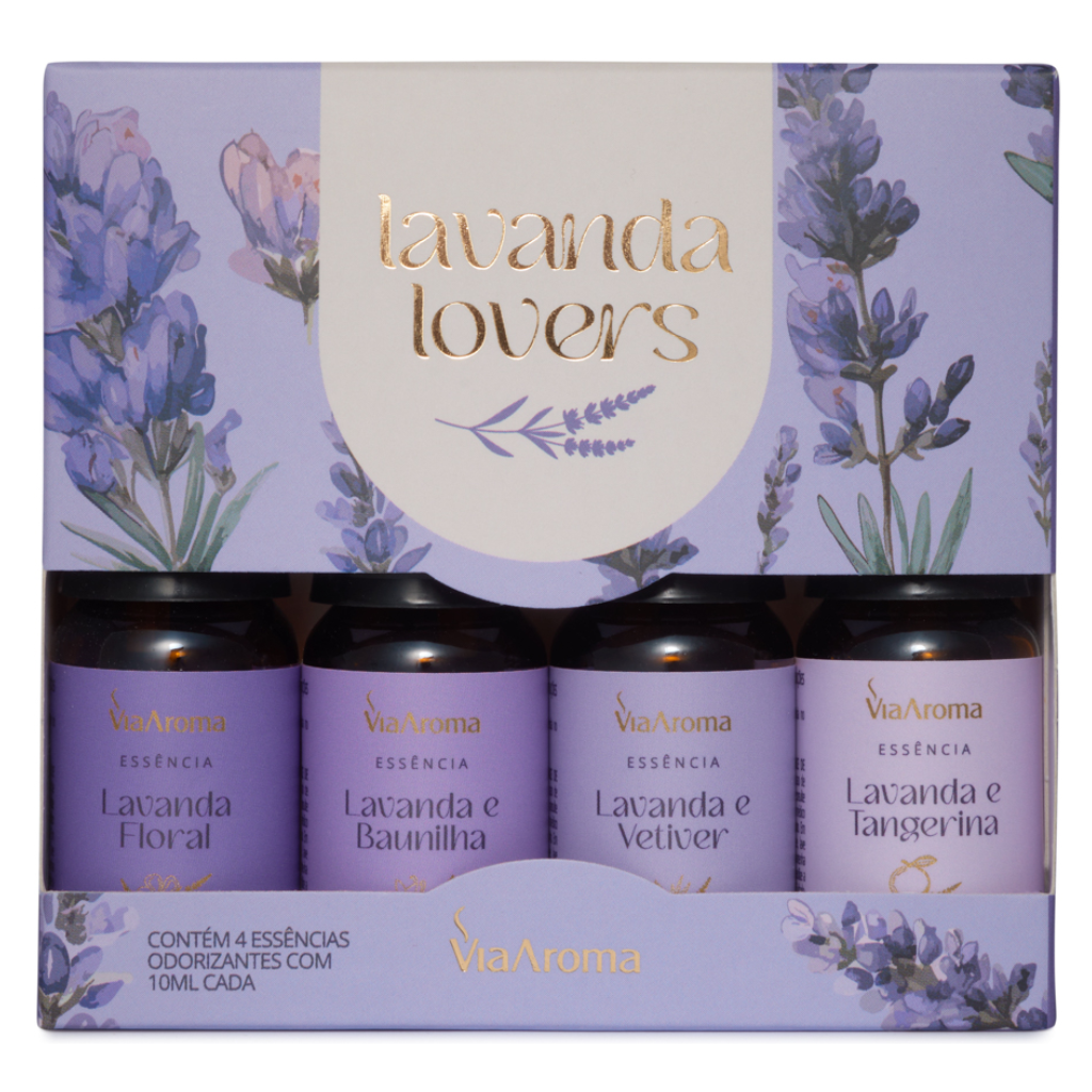 Kit 4 essencias Lavanda Lovers Via Aroma