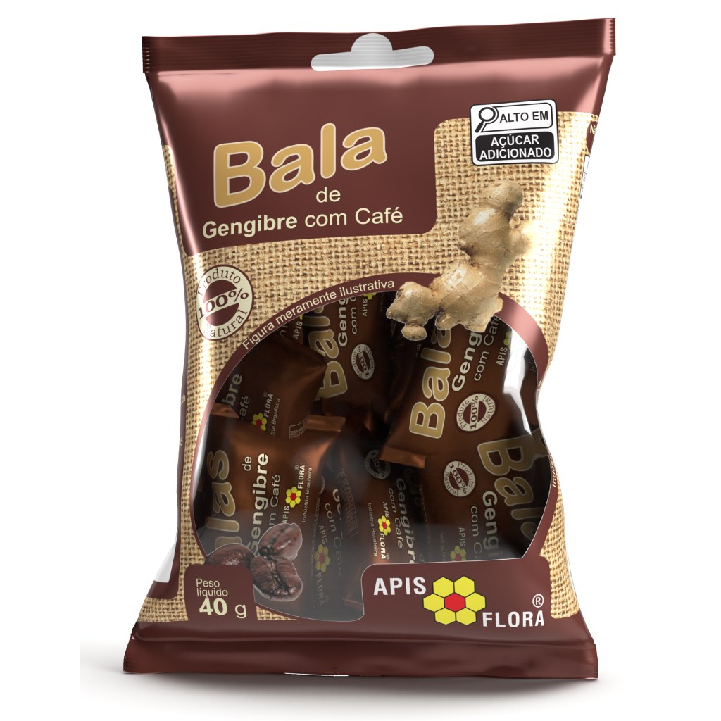 Bala de Gengibre com Cafe 10un 40g Apisflora