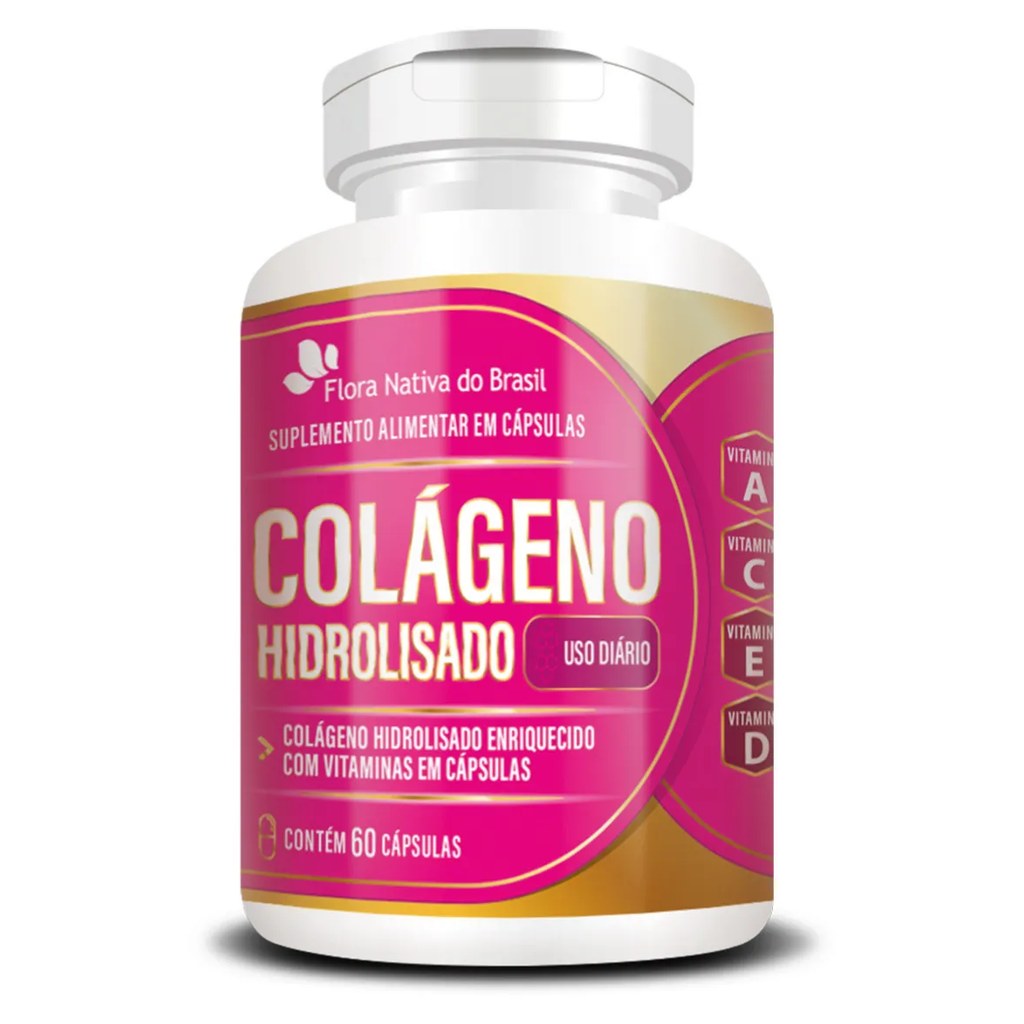 Colageno Hidrolisado com Vitaminas 400mg 60 cápsulas Flora Nativa