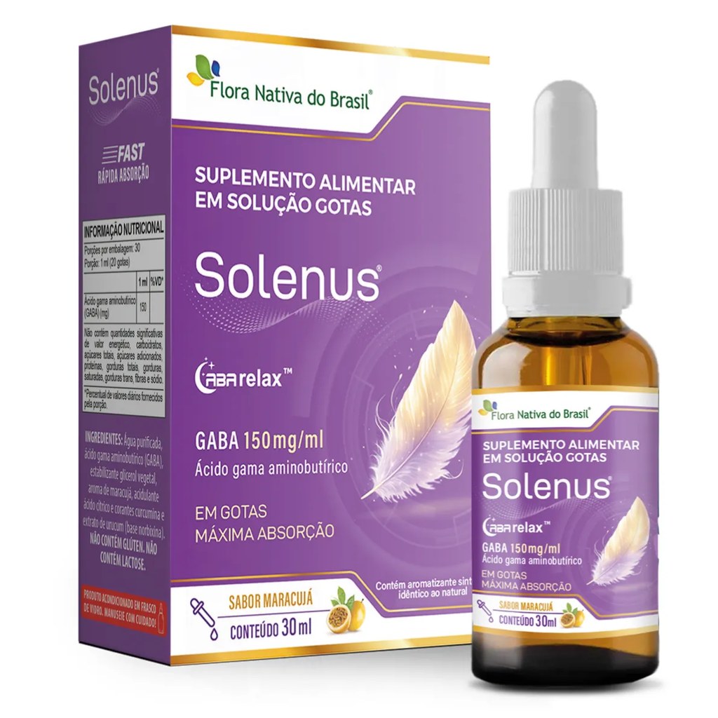Solenus (Gaba 150mg/ml) Sabor Maracujá 30ml Flora Nativa