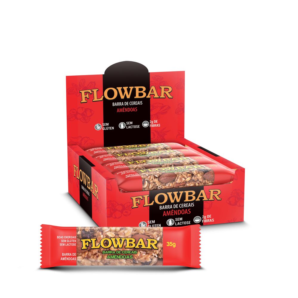 Barra de Cereais Amendoas 12un/35g Flowbar