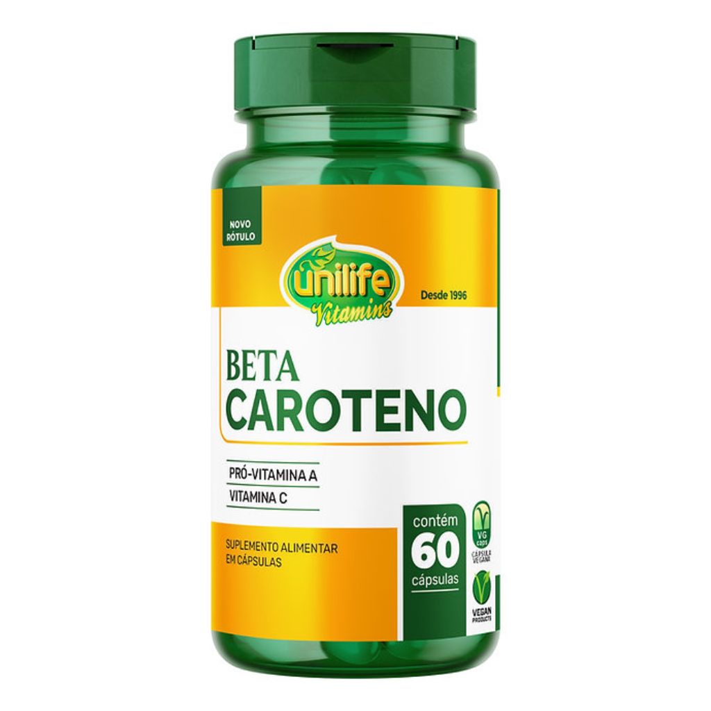 Betacaroteno + Vitamina C 500mg 60 cápsulas Unilife