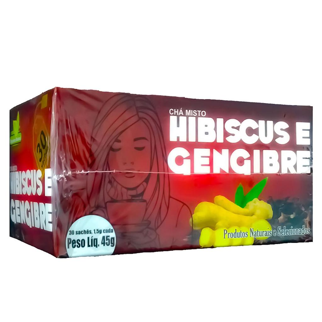 Cha Hibisco e Gengibre 30 saches 1,5g Alquimia Natural